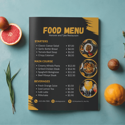 menu print